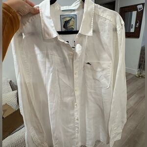 Tommy Bahama White Casual Button-Down Linen Shirt 25th Anniversary